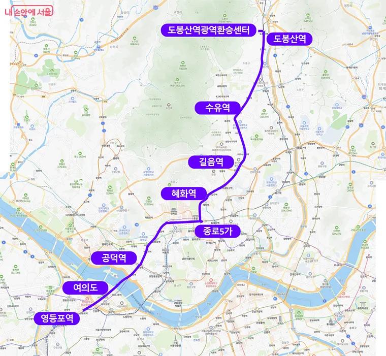 새벽동행 자율주행버스 A160번의 운행 구간